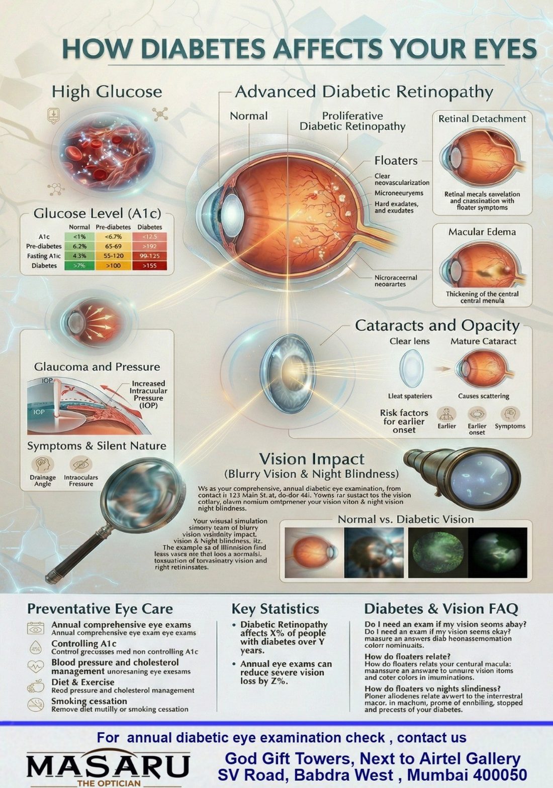 How diabetes affects your eyes, and why an annual diabetic eye examination matters.